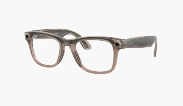 Ray-Ban Meta Wayfarer Sunglasses Warm Stone Clear/Watermelon Red