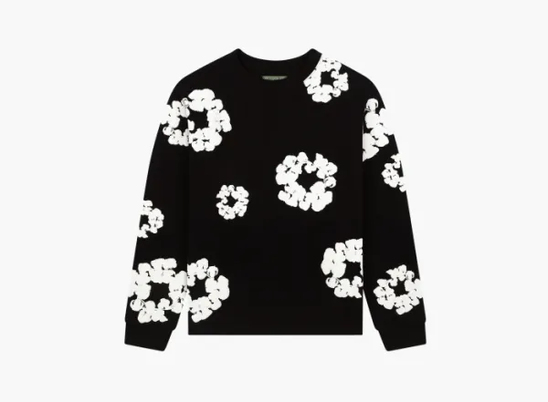 Denim Tears Cotton Wreath Long Sleeve T-Shirt Black