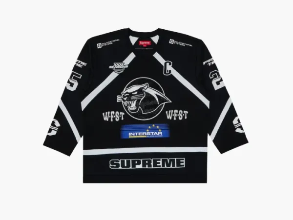 Supreme Rhinestone Hockey Jersey Black