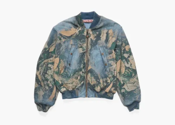 Acne Studios Denim Bomber Jacket Brown