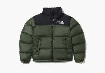 The North Face Logo Nuptse Puffer Jacket Green