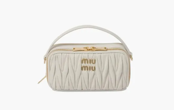 Miu Miu Matelassé Bandoliera Handbag White