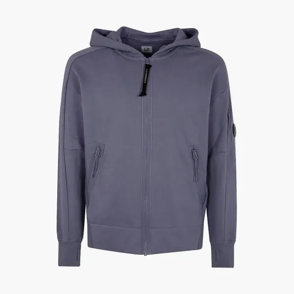 C.P. Company Diagonal Raised Fleece Lens Hooded Sweatshirt Lavender