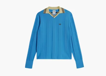 Adidas x Wales Bonner Knit Long-Sleeve Football Tee Lucky Blue