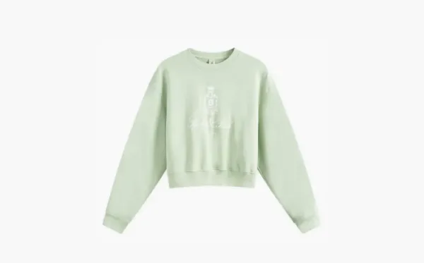 Sporty & Rich Vendome Cropped Cotton Sweatshirt Light Green