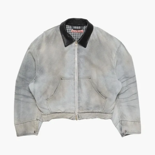 Acne Studios Faded Denim Bomber Jacket White/Black