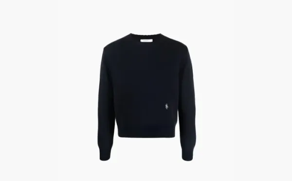 Sporty & Rich Logo Embroidered Crewneck Jumper Navy