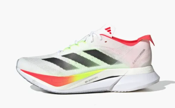 Adidas Adizero Boston 12 White Black Lucid Red