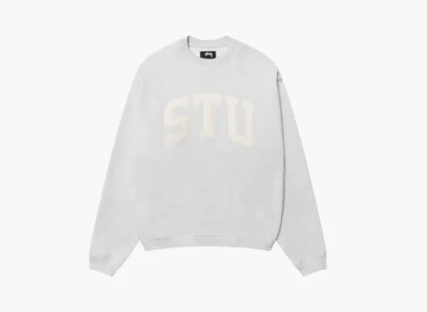 Stussy Stu Relaxed Crew Ash Heather