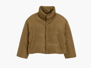 Ami Paris Ami De Coeur Taffetas Down Jacket Bronze Green