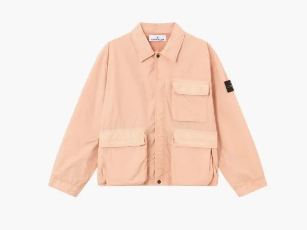 Stone Island Crinkle Reps NY Coach Jacket Plaster Pink