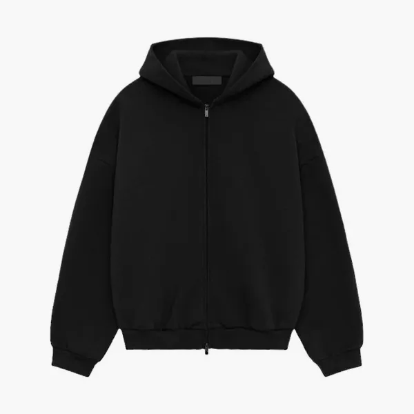 Fear of God Essentials Heavy Fleece Full Zip Hoodie Black