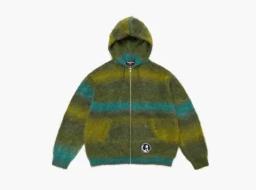 Supreme x Hysteric Glamour Mohair Zip Up Hooded Sweatshirt Olive