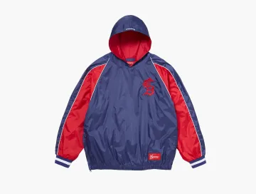 Supreme Hooded Warm Up Pullover Navy
