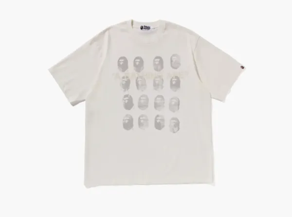 A Bathing Ape Garment Dye Logo Relaxed Fit Tee Ivory