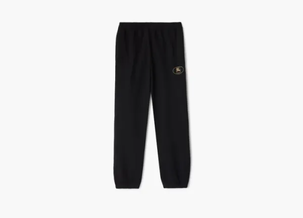 Burberry Knight Stamp Cotton Jogging Pants in Black for Men Black