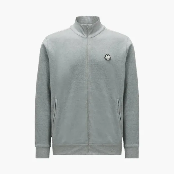 Moncler x Palm Angels Chenille Zip-Up Sweatshirt Grey