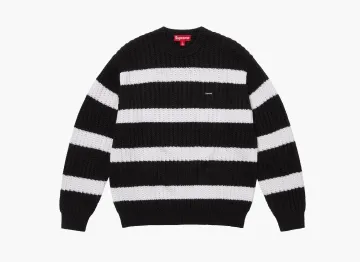 Supreme Loose Gauge Stripe Small Box Sweater Black