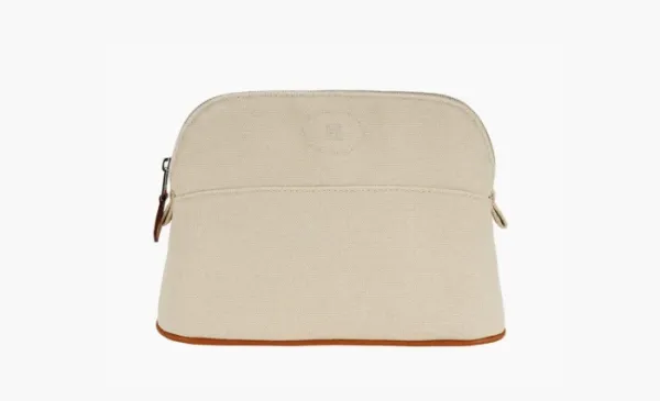 HERMES Bolide Canvas Canvas Bag Storage Bag White