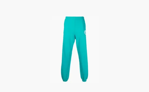 Sporty & Rich Crest Cotton Track Pants Turquoise