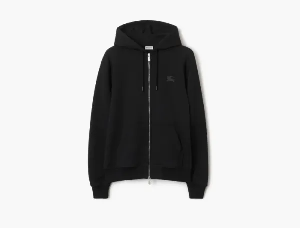 Burberry EKD Badge Cotton Zip Hoodie Black