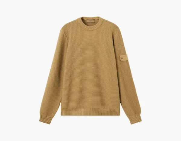 Stone Island Ghost Cotton Cashmere Knit Jumper Dark Beige