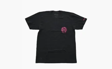 Chrome Hearts Pink Horseshoe Pocket Short Sleeve T-Shirt Black