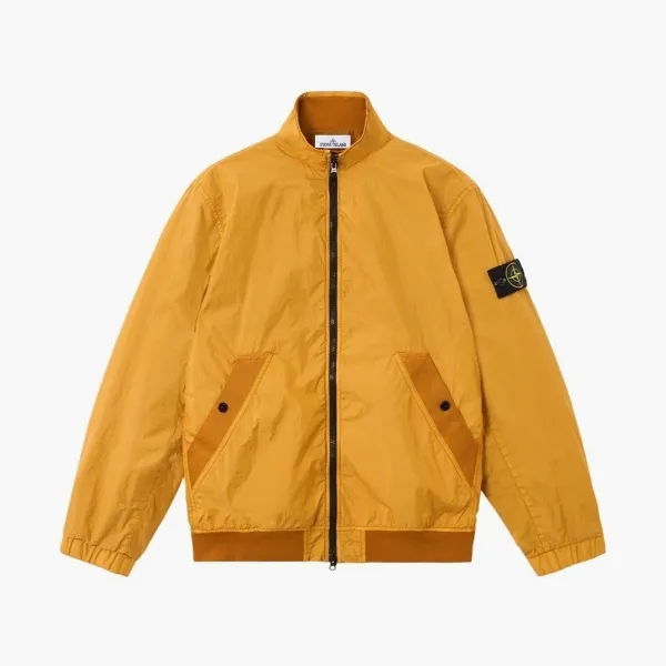 Stone Island Crinkle Reps NY Stand Collar Jacket Mustard