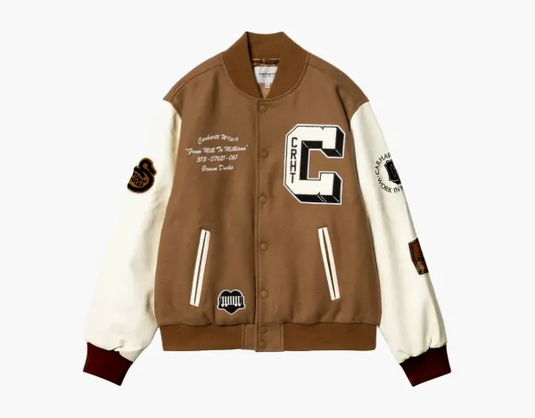 Carhartt WIP Letterman Varsity Jacket Brown