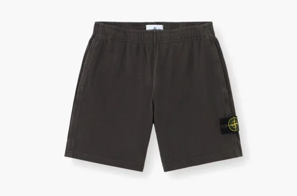Stone Island Malfile Fleece Jogger Shorts Charcoal Grey