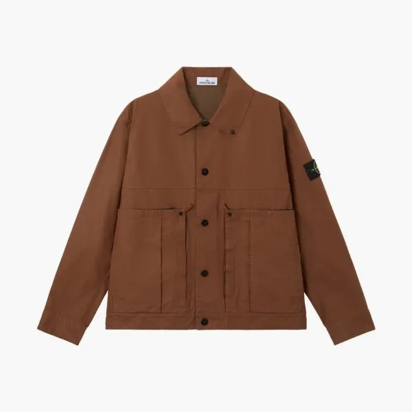 Stone Island Double Coated Cotton Ripstop Coach Jacket Umber