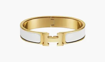 Hermes Clic H Bracelet White & Gold 