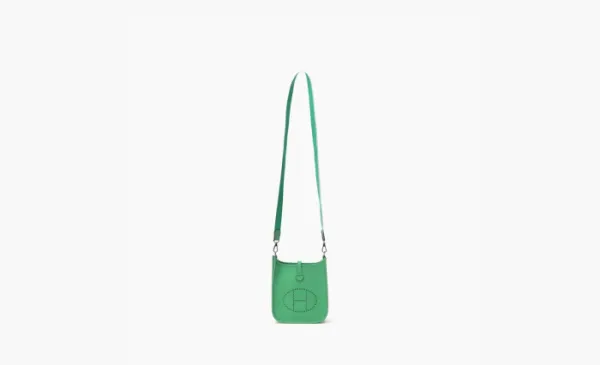HERMES Evelyne Leather Crossbody Bag Green