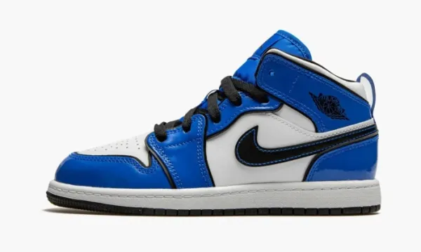 Air Jordan 1 Mid SE PS Signal Blue Kids