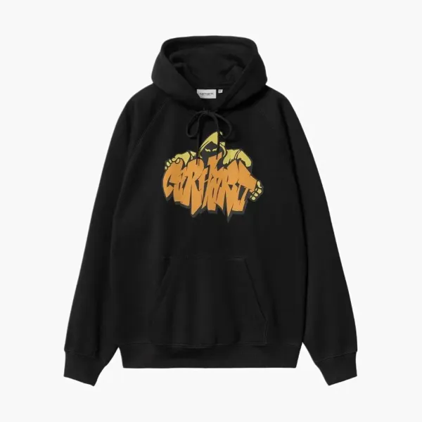 Carhartt WIP Graphic Hooded Sweatshirt Black Orange