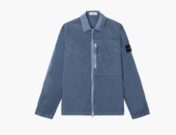Stone Island Nylon Metal Econyl Overshirt  Avio Blue
