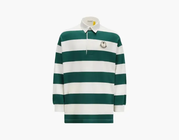 Moncler Striped Long Sleeve Polo Shirt Multicolor
