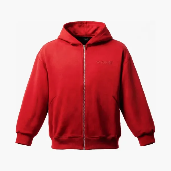 WYSION ZIP HOODIE CARMINE RED