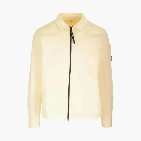 C.P. Company Zip Up Collared Shirt Natural