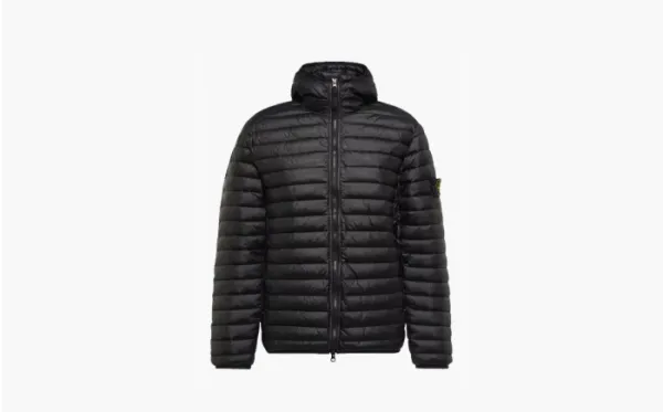 Stone Island Compass-patch Padded Short Jacket Black
