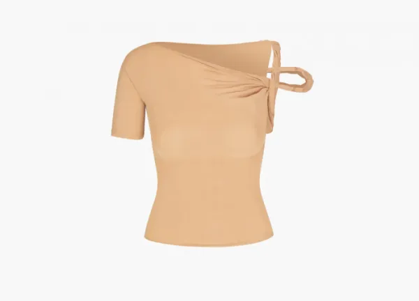 Khy Mesh Stretch Twisted Top Nude