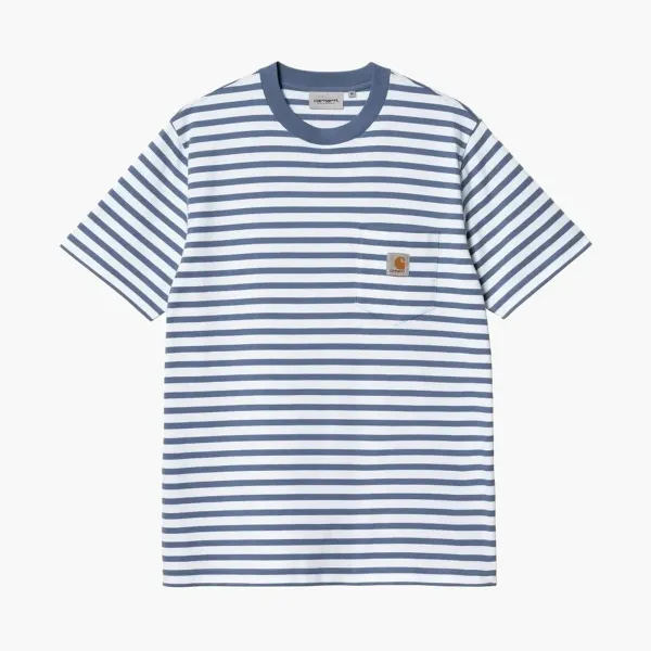 Carhartt WIP Striped Pocket T-Shirt Blue