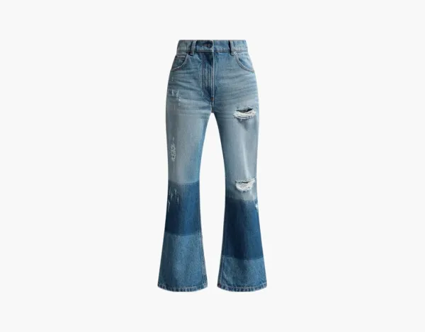 Moncler x Palm Angels Star Intarsia Jeans Ocean Blue