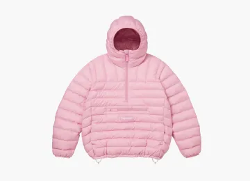 Supreme Micro Down Half Zip Hooded Pullover Light Pink