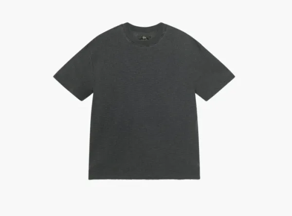 Stussy Pigment Dyed Short-Sleeve Thermal  Faded Black