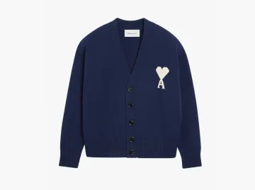 Ami Paris Ami de Coeur Cardigan Navy