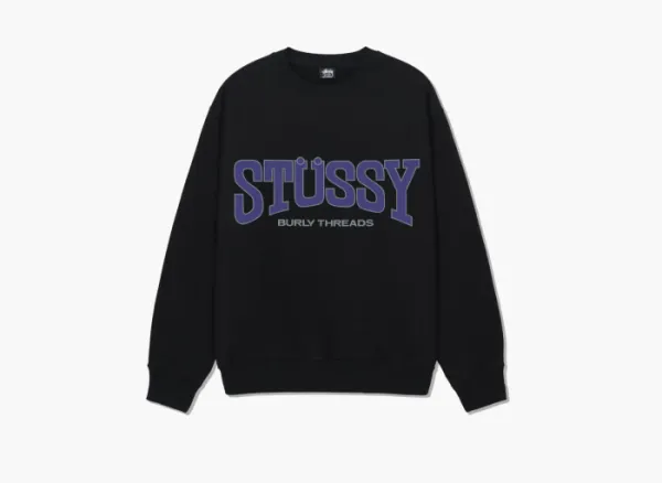Stussy Burly Threads Crew  Black