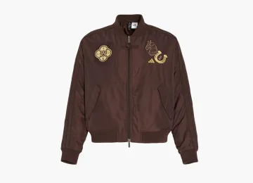 Adidas Originals CNY Modern China 3 Stripes Padded Bomber Jacket Aurora Coffee