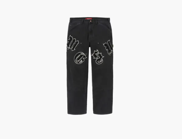 Supreme Old English Canvas Double Knee Painter Pant Black