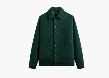 Kith Check Boucle Boxy Collared Overshirt Ivy Green